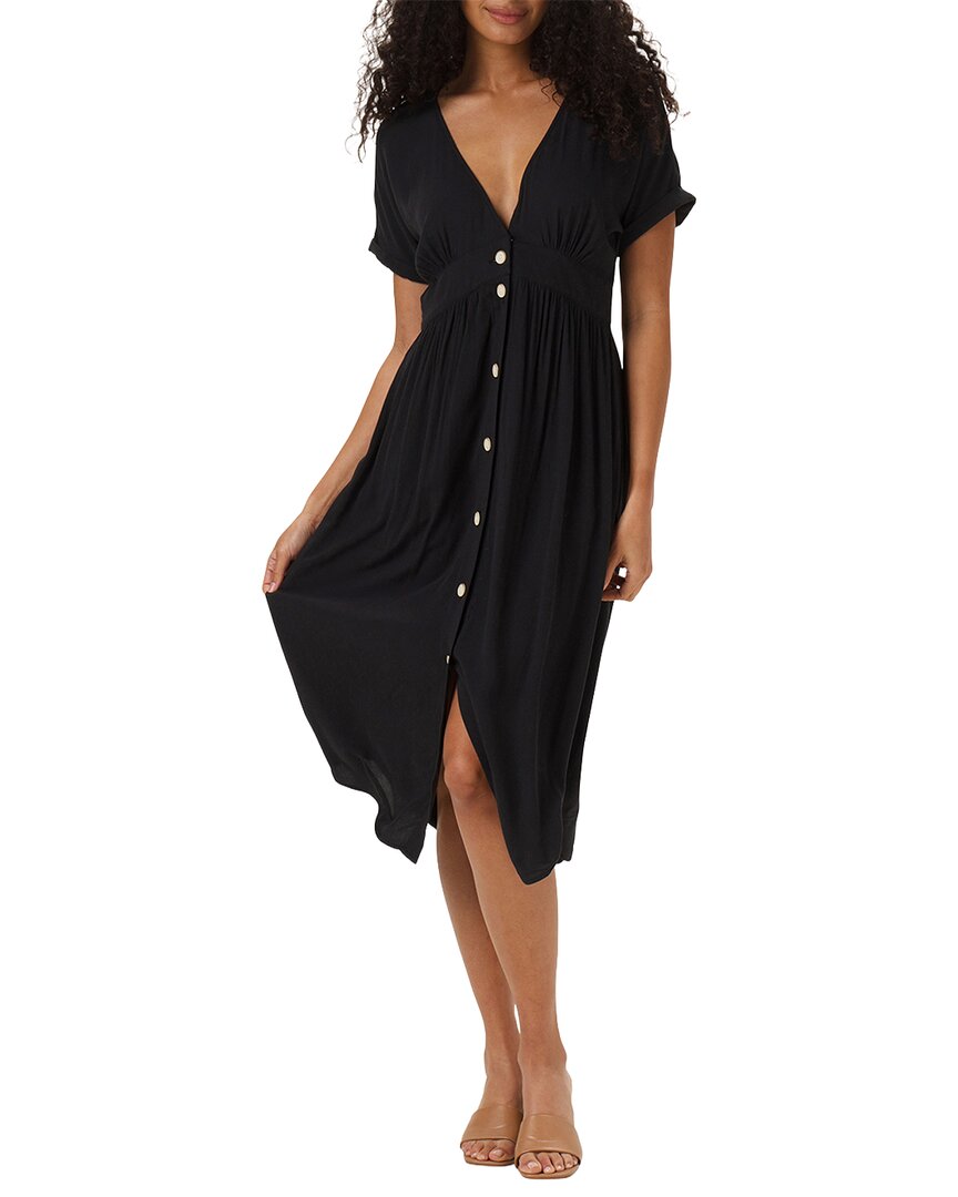 The Normal Brand The Normal Brand Deep V Button-Thru Dress