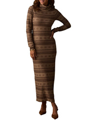 The Normal Brand The Normal Brand Reverse Fair Isle Maxi Dress