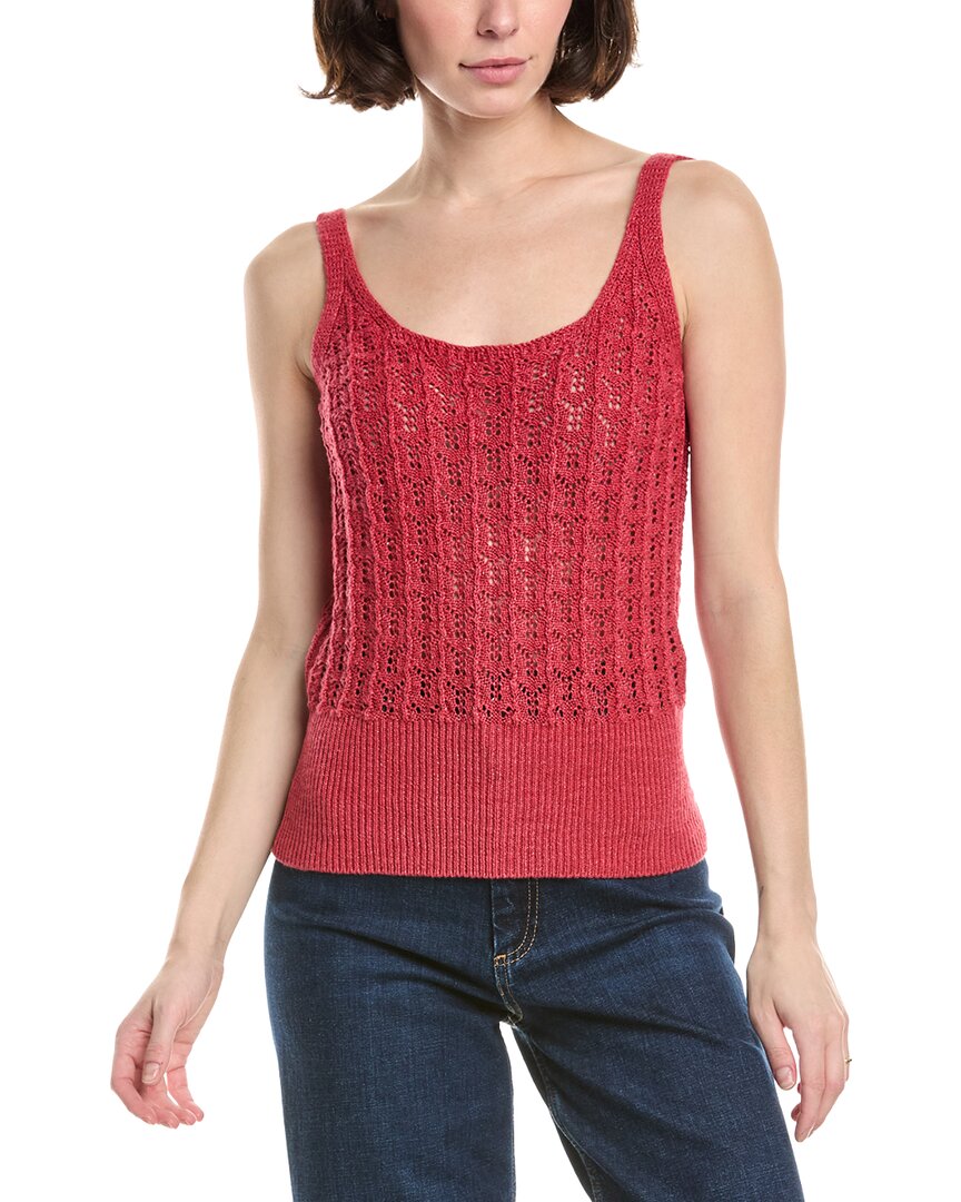 Eleventy Eleventy Knitted Linen-Blend Tank Top
