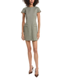 Theory Tailor Zip Wool-Blend Mini Dress