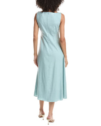 Theory Theory Sleeveless Boatneck Linen-Blend Dress