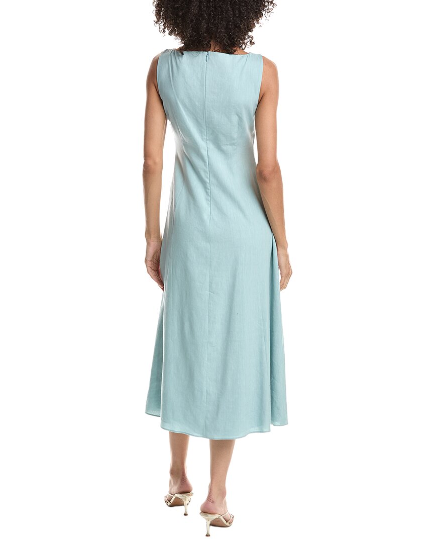 Theory Theory Sleeveless Boatneck Linen-Blend Dress