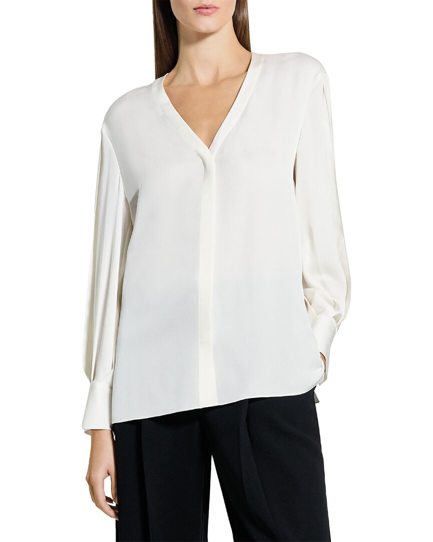 Theory Theory Volume Sleeve Silk Blouse