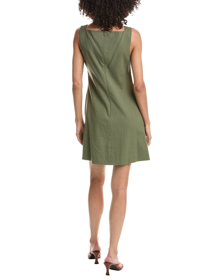 Theory Theory High Square Neck Linen-Blend Mini Dress