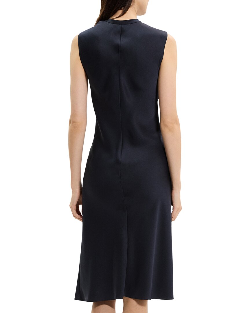 Theory Theory Crushed Satin Twist Scoop Dress