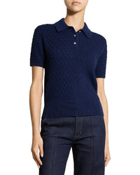 Theory Theory Textured Cable Polo Sweater