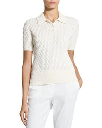 Theory Theory Textured Cable Polo Sweater