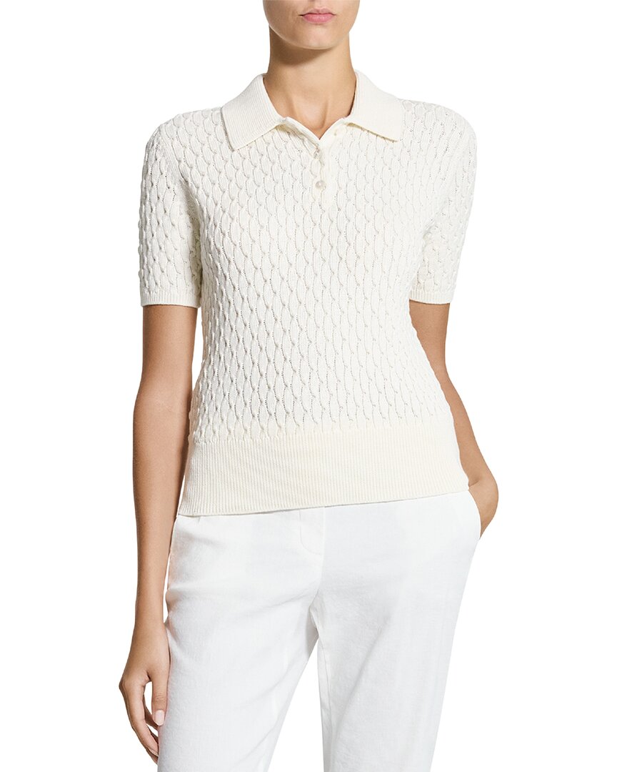 Theory Theory Textured Cable Polo Sweater
