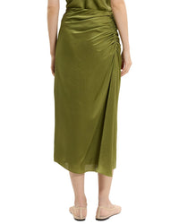 Theory Theory Crushed Satin Ruched Skirt
