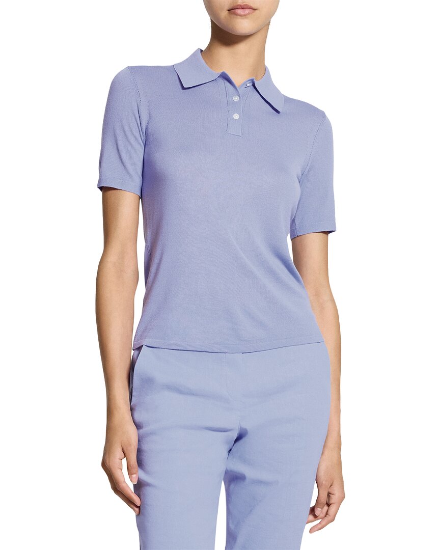 Theory Theory Pointelle Wool Polo Sweater