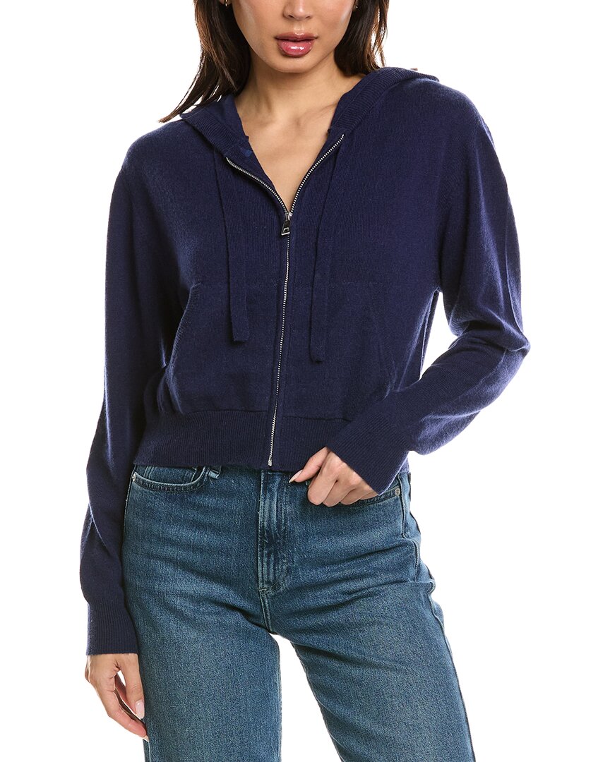 Brodie Cashmere Brodie Cashmere Cropped Zip Up Wool & Cashmere-Blend Hoodie