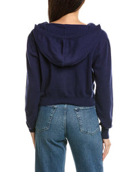 Brodie Cashmere Brodie Cashmere Cropped Zip Up Wool & Cashmere-Blend Hoodie