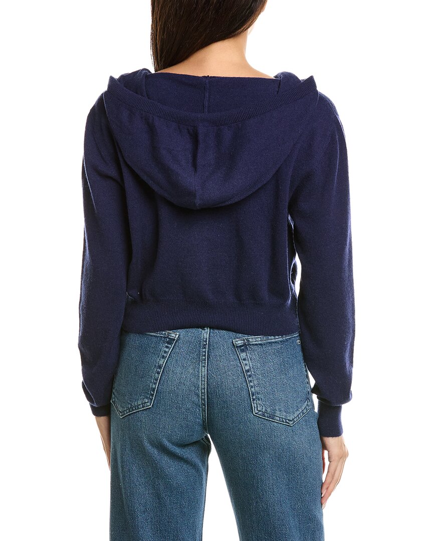 Brodie Cashmere Brodie Cashmere Cropped Zip Up Wool & Cashmere-Blend Hoodie