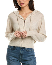 Brodie Cashmere Cropped Zip Up Wool & Cashmere-Blend Hoodie
