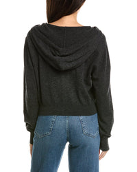 Brodie Cashmere Brodie Cashmere Cropped Zip Up Wool & Cashmere-Blend Hoodie