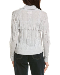 Brodie Cashmere Brodie Cashmere Cable Fringe Wool & Cashmere-Blend Polo Sweater