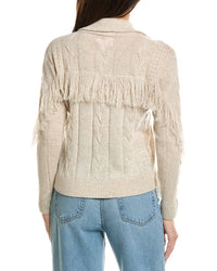 Brodie Cashmere Brodie Cashmere Cable Fringe Wool & Cashmere-Blend Polo Sweater