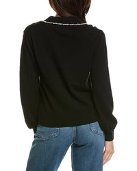 Brodie Cashmere Pearl Collar Wool & Cashmere-Blend Polo Sweater