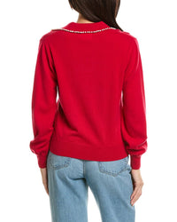 Brodie Cashmere Brodie Cashmere Pearl Collar Wool & Cashmere-Blend Polo Sweater