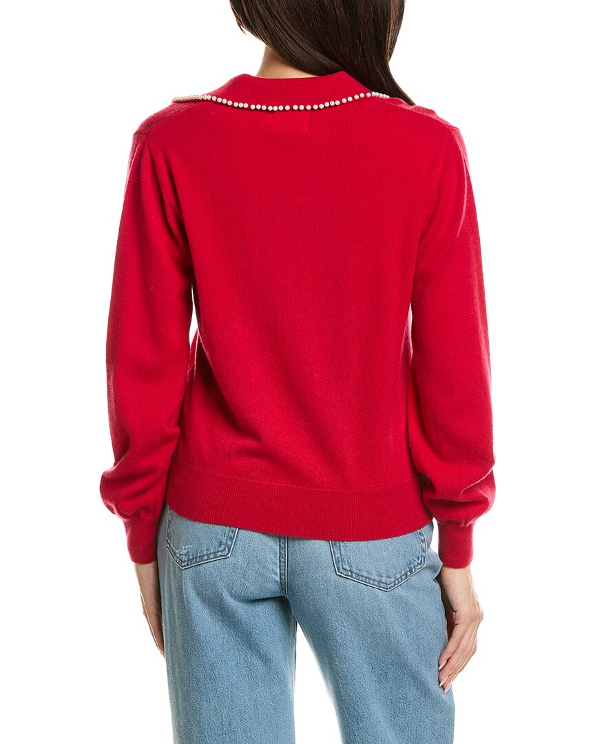 Brodie Cashmere Brodie Cashmere Pearl Collar Wool & Cashmere-Blend Polo Sweater