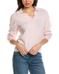 Brodie Cashmere Brodie Cashmere Pearl Collar Wool & Cashmere-Blend Polo Sweater