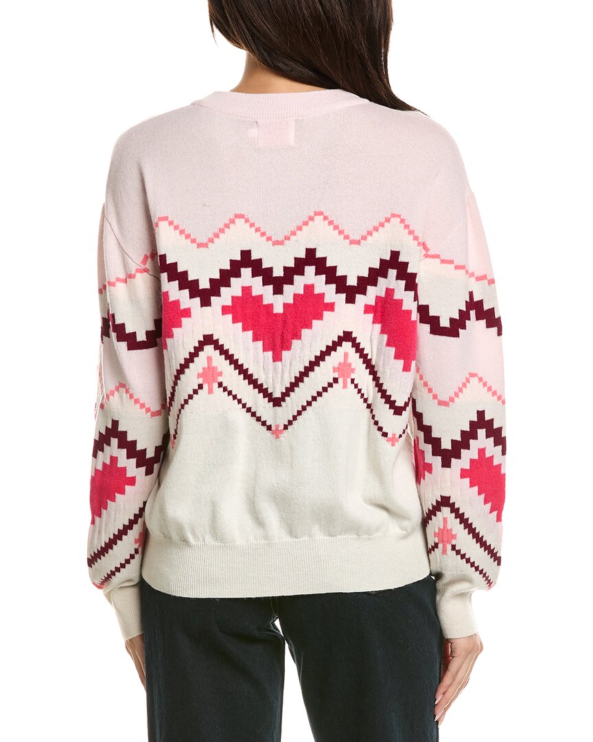 Brodie Cashmere Brodie Cashmere Heart Pixel Crewneck Wool & Cashmere-Blend Sweater