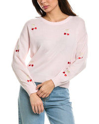 Brodie Cashmere Brodie Cashmere Love Cherry Crewneck Wool & Cashmere-Blend Sweater