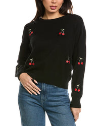 Brodie Cashmere Brodie Cashmere Love Cherry Crewneck Wool & Cashmere-Blend Sweater