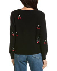 Brodie Cashmere Brodie Cashmere Love Cherry Crewneck Wool & Cashmere-Blend Sweater