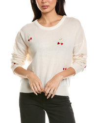 Brodie Cashmere Brodie Cashmere Love Cherry Crewneck Wool & Cashmere-Blend Sweater