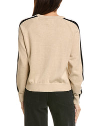 Brodie Cashmere Varsity Crewneck Cashmere-Blend Sweater