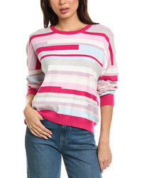 Brodie Cashmere Brodie Cashmere Abstract Stripe Crewneck Cashmere-Blend Sweater
