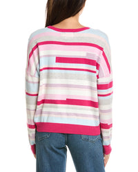 Brodie Cashmere Brodie Cashmere Abstract Stripe Crewneck Cashmere-Blend Sweater