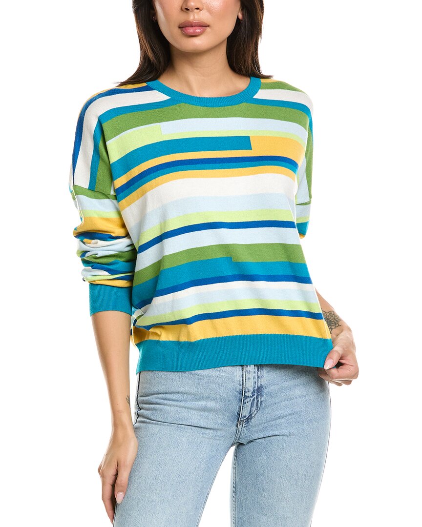 Brodie Cashmere Brodie Cashmere Abstract Stripe Crewneck Cashmere-Blend Sweater