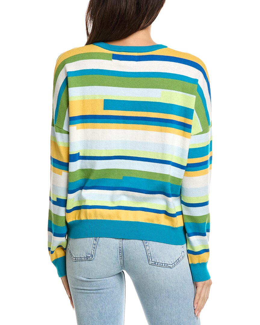 Brodie Cashmere Brodie Cashmere Abstract Stripe Crewneck Cashmere-Blend Sweater