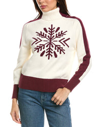 Brodie Cashmere Brodie Cashmere Snowflake Roll Neck Cashmere-Blend Sweater