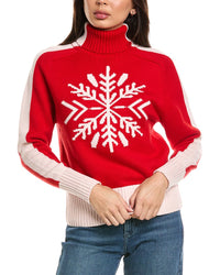 Brodie Cashmere Brodie Cashmere Snowflake Roll Neck Cashmere-Blend Sweater