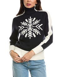 Brodie Cashmere Brodie Cashmere Snowflake Roll Neck Cashmere-Blend Sweater