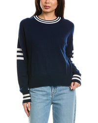 Brodie Cashmere Brodie Cashmere Amy Sleeve Stripe Crewneck Cashmere Sweater