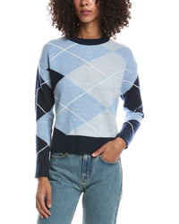 Brodie Cashmere Brodie Cashmere Argyle Crewneck Cashmere Sweater