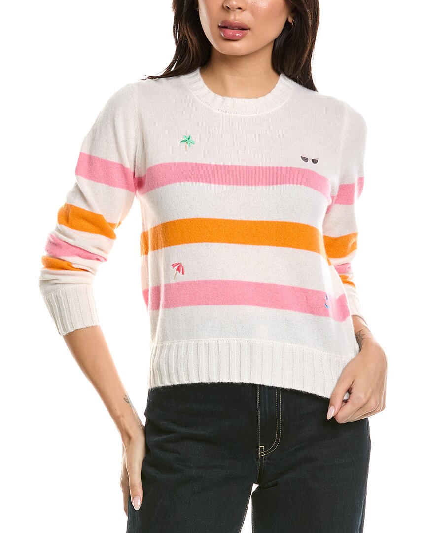 Brodie Cashmere Brodie Cashmere Beach Embroidery Crewneck Cashmere Sweater