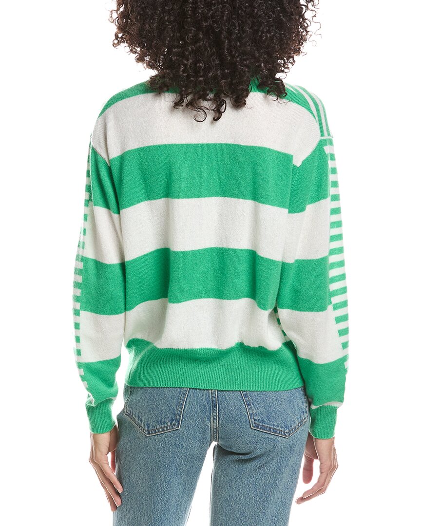 Brodie Cashmere Brodie Cashmere Beach Stripe V-Neck Cashmere Sweater