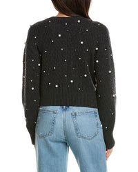 Brodie Cashmere Brodie Cashmere Beverley Bead Button Back Cashmere Sweater