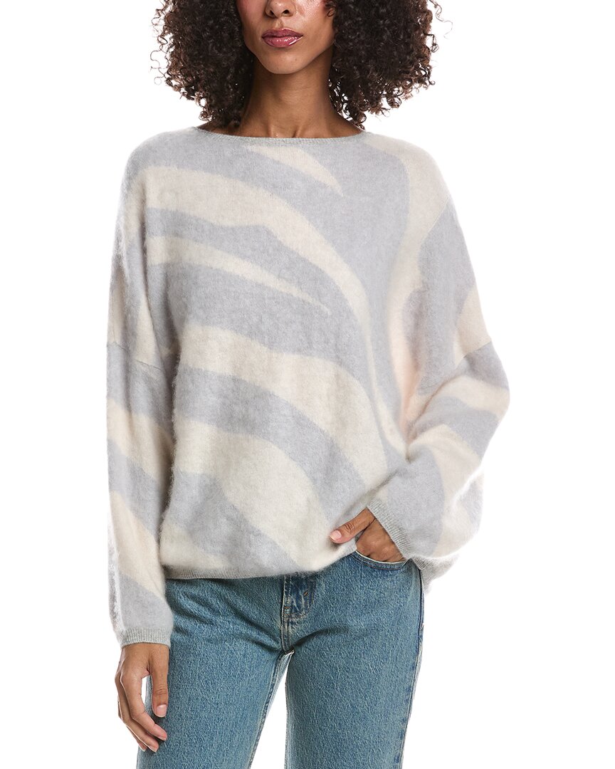 Brodie Cashmere Brodie Cashmere Brushed Zebra Crewneck Cashmere Sweater