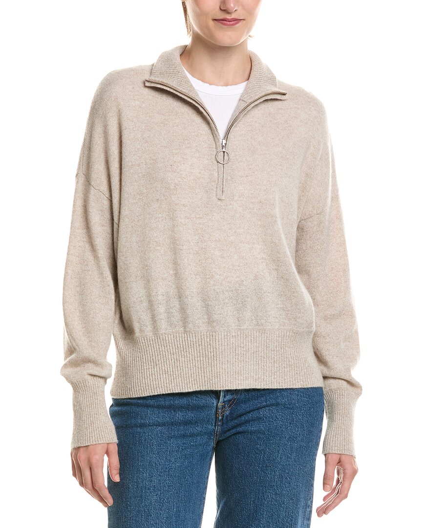 Brodie Cashmere Brodie Cashmere Bryanna Trim Half Zip Cashmere Sweater