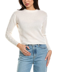 Brodie Cashmere Brodie Cashmere Cable Sleeve Crewneck Cashmere Sweater