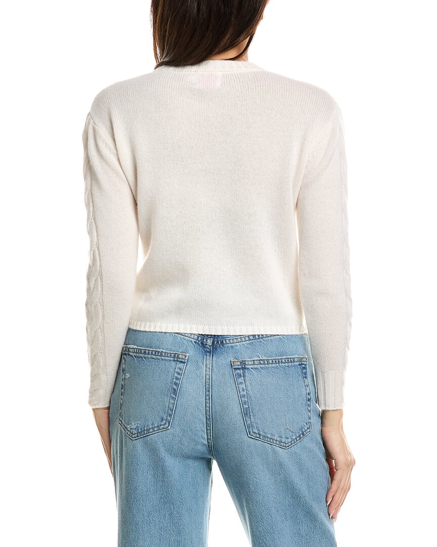 Brodie Cashmere Brodie Cashmere Cable Sleeve Crewneck Cashmere Sweater
