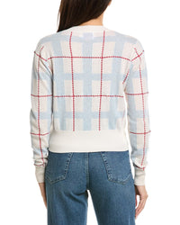 Brodie Cashmere Brodie Cashmere Checkered Crewneck Cashmere Sweater