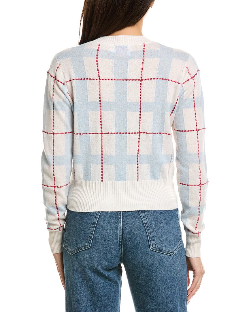Brodie Cashmere Brodie Cashmere Checkered Crewneck Cashmere Sweater