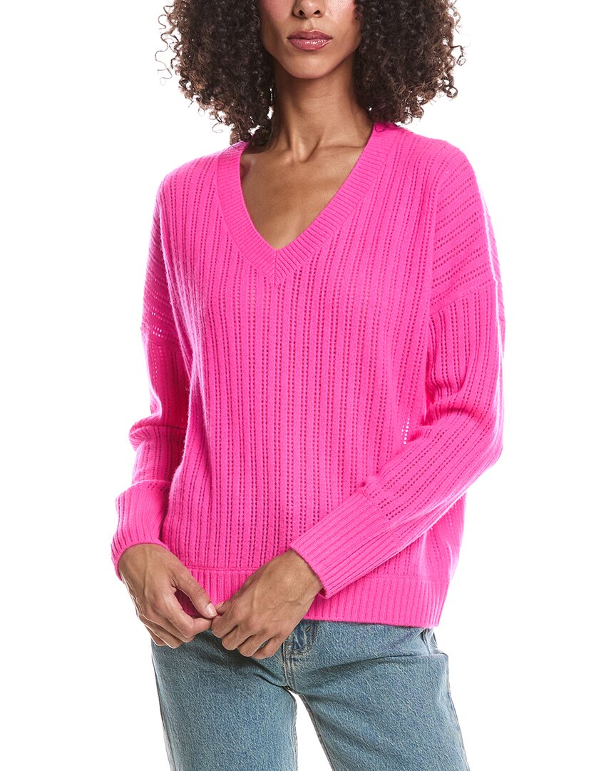 Brodie Cashmere Brodie Cashmere Demi Ladder V-Neck Cashmere Sweater Neck